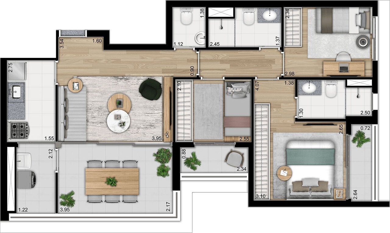 Apartamento à venda com 79m², 3 quartos com vaga - 33