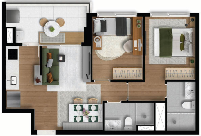 Apartamento à venda com 54m², 2 quartos com vaga - 21