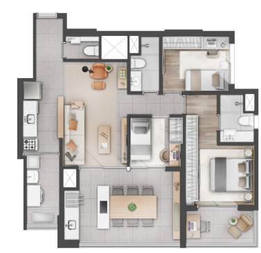 Apartamento à venda com 88m², 3 quartos com vaga - 19