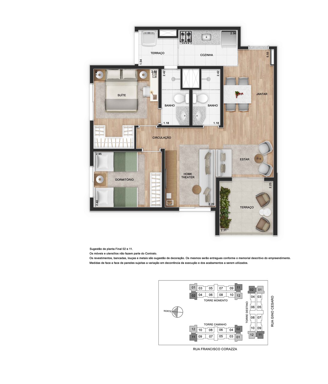 Apartamento à venda com 62m², 3 quartos com vaga - 43