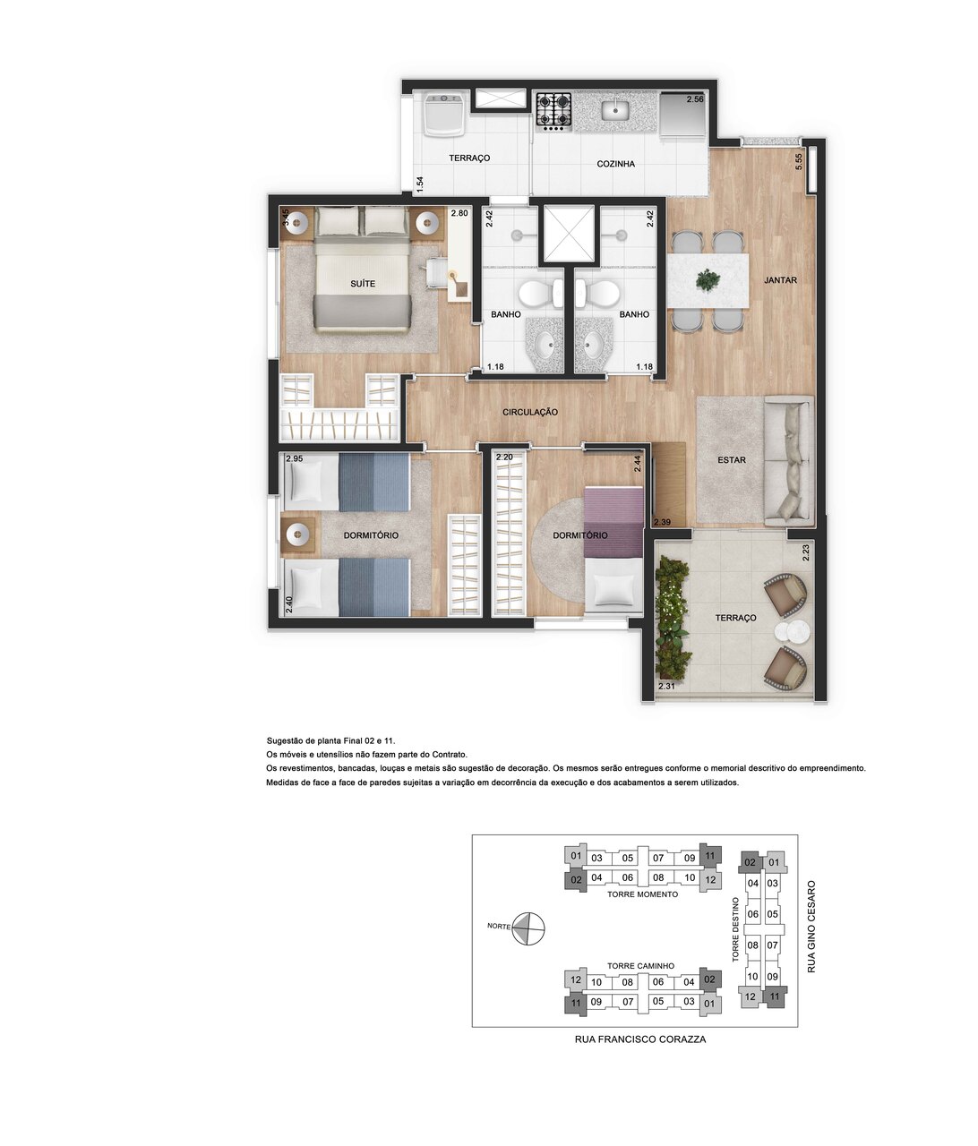 Apartamento à venda com 62m², 3 quartos com vaga - 44