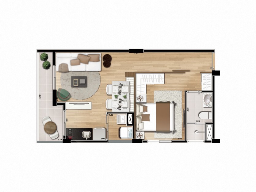 Studio à venda com 40m², 1 quarto com vaga - 9