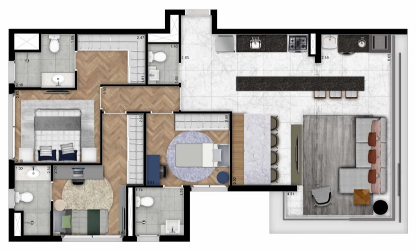 Apartamento à venda com 94m², 3 quartos com vaga - 25
