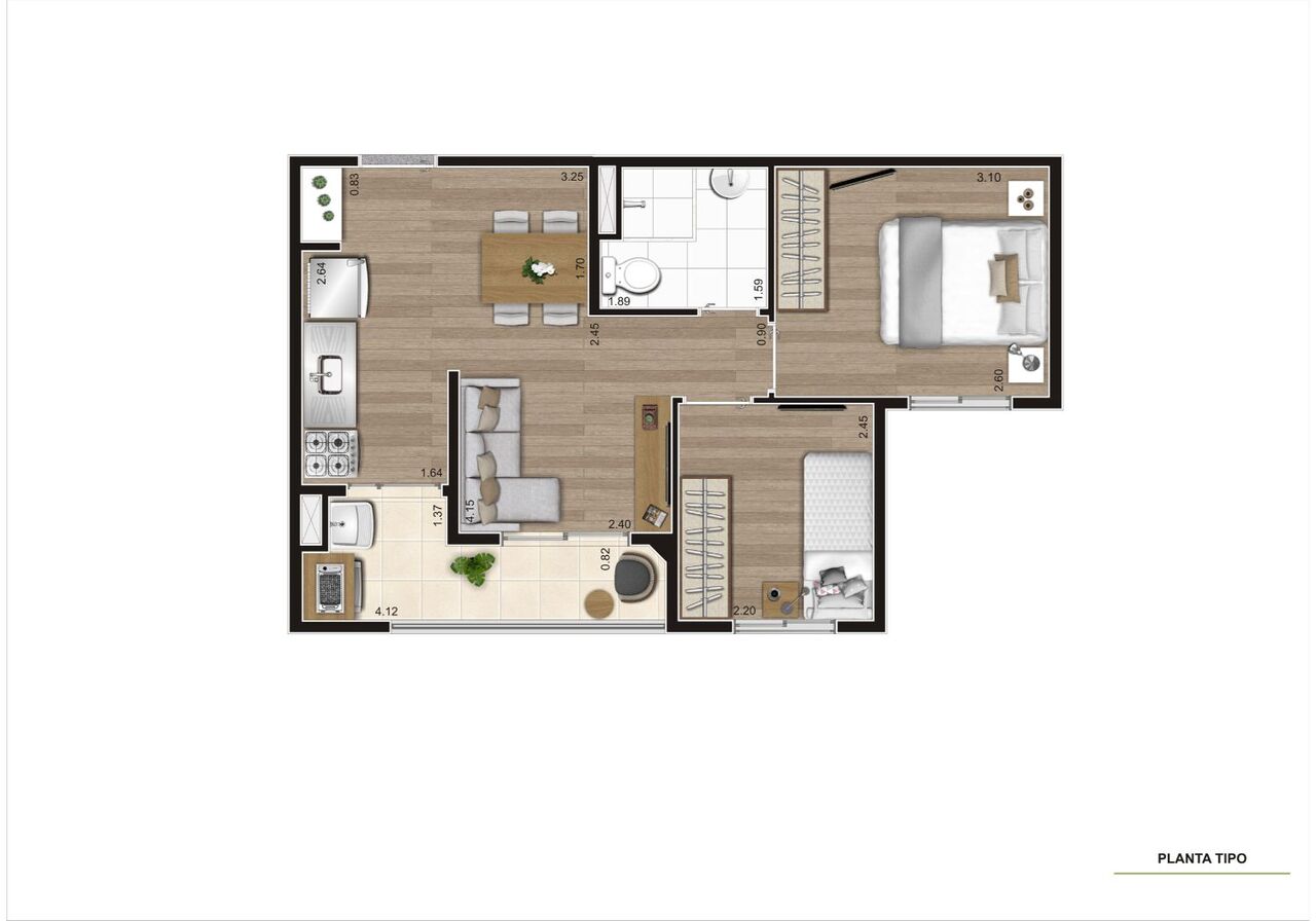 Apartamento à venda com 41m², 2 quartos sem vaga - 11
