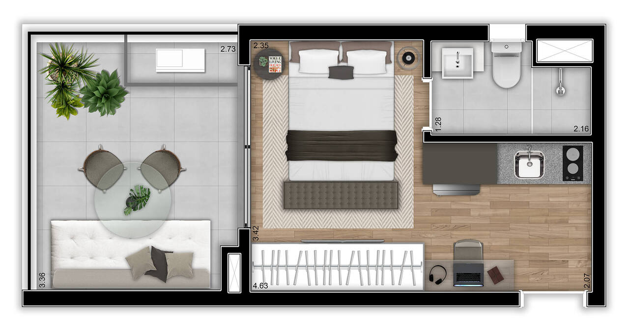 Studio à venda com 29m², 0 quartos sem vaga - 17