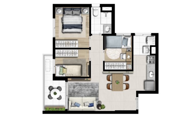 Apartamento à venda com 55m², 3 quartos com vaga - 28