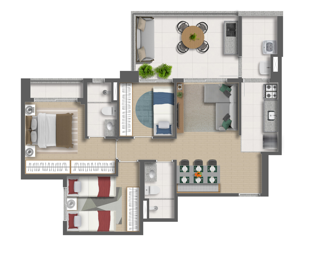 Apartamento à venda com 74m², 3 quartos com vaga - 10