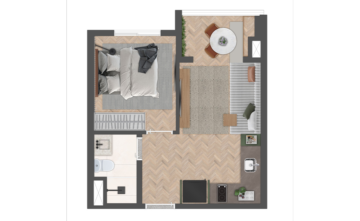 Apartamento à venda com 29m², 1 quarto sem vaga - 17