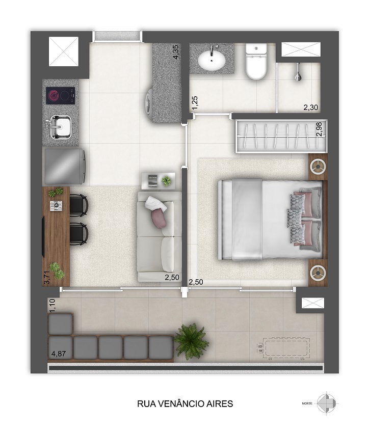 Apartamento à venda com 31m², 1 quarto sem vaga - 17