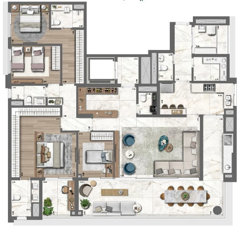 Apartamento à venda com 213m², 4 quartos com vaga - 9