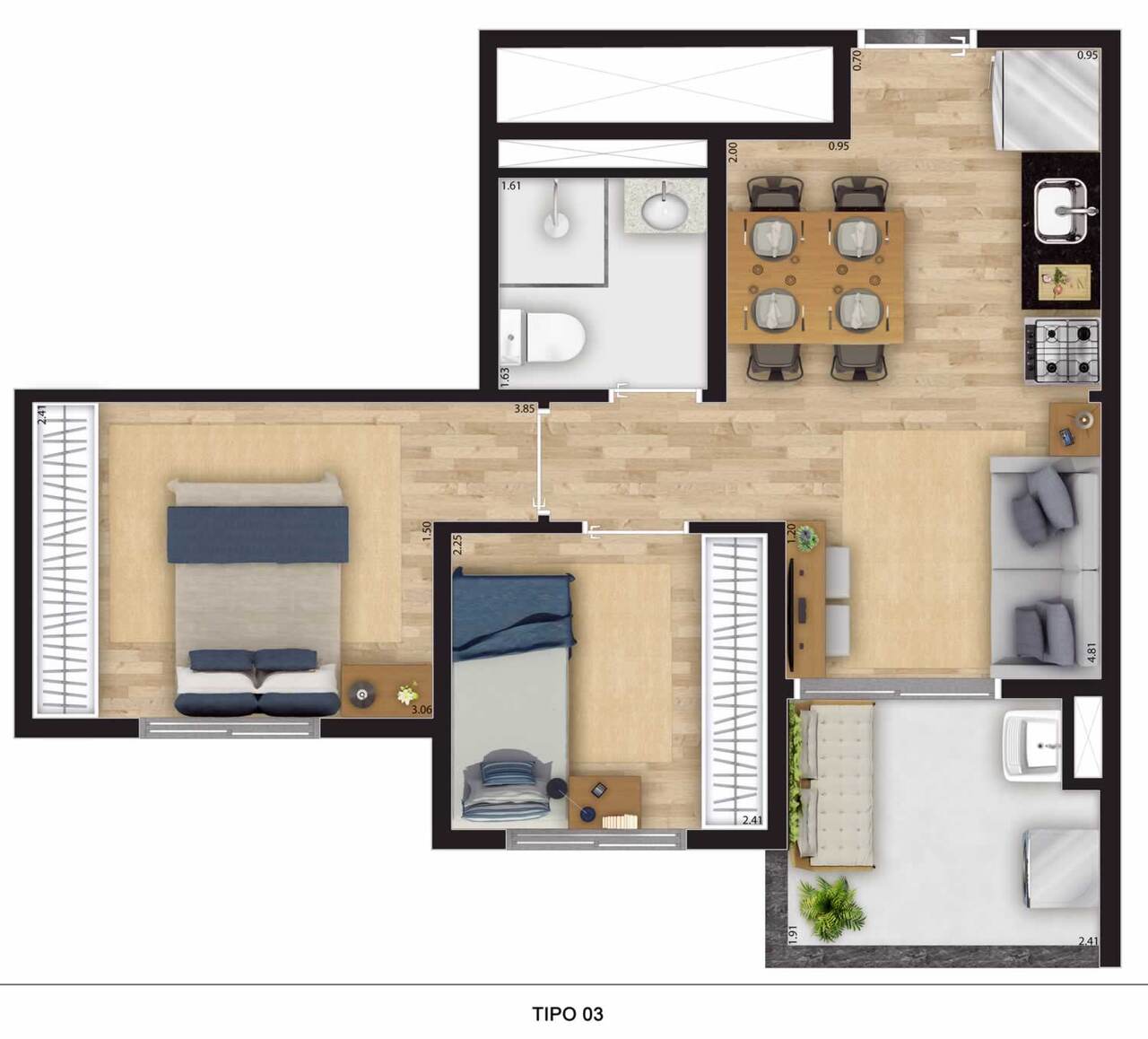 Apartamento à venda com 39m², 2 quartos sem vaga - 21