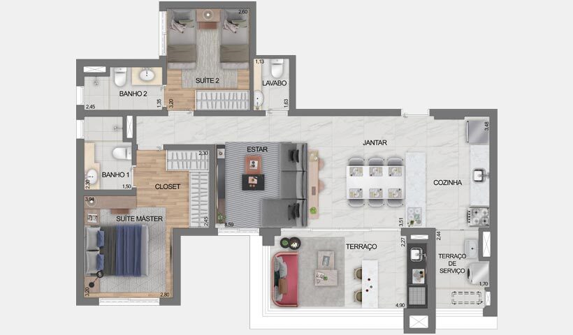 Apartamento à venda com 92m², 2 quartos com vaga - 21