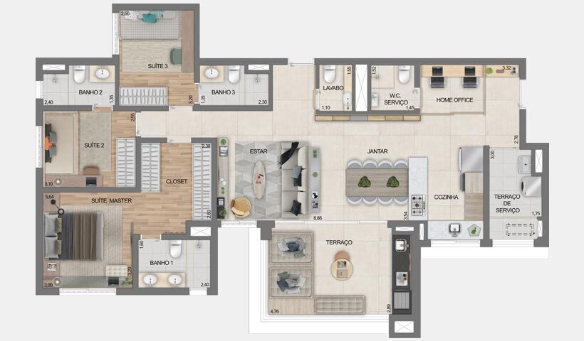 Apartamento à venda com 130m², 4 quartos com vaga - 21