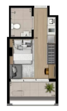 Studio à venda com 26m², 0 quartos sem vaga - 17