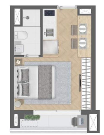 Studio à venda com 26m², 0 quartos sem vaga - 22