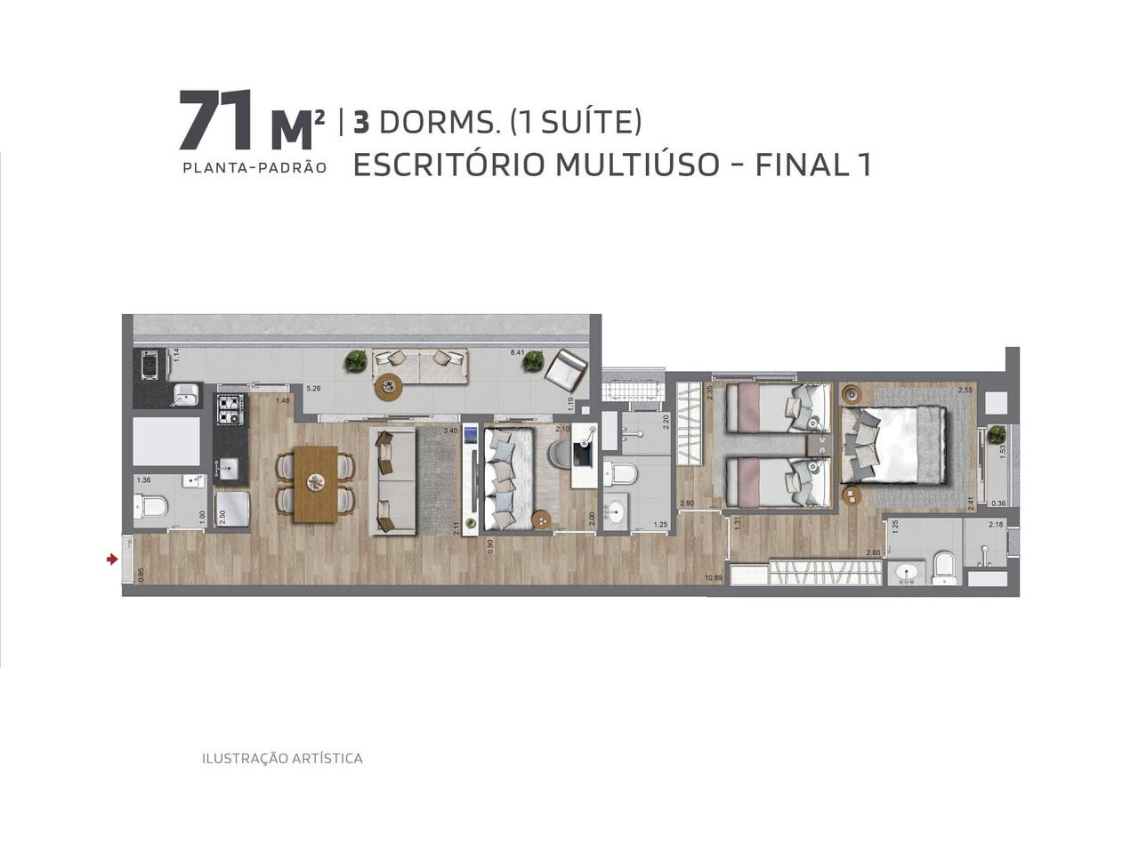 Apartamento à venda com 70m², 3 quartos com vaga - 27