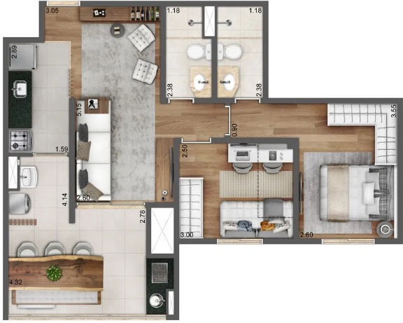 Apartamento à venda com 67m², 2 quartos com vaga - 12