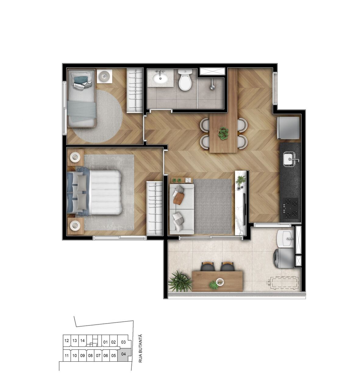 Apartamento à venda com 43m², 2 quartos sem vaga - 17