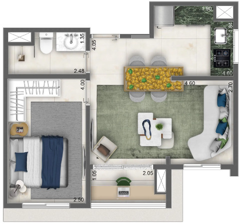 Apartamento à venda com 42m², 2 quartos sem vaga - 18