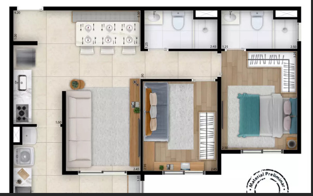 Apartamento à venda com 56m², 2 quartos com vaga - 12