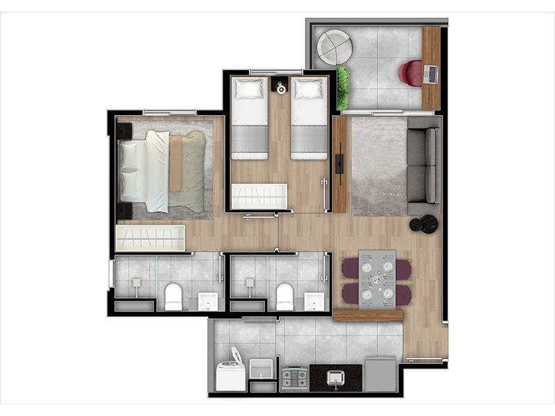 Apartamento à venda com 53m², 2 quartos com vaga - 18