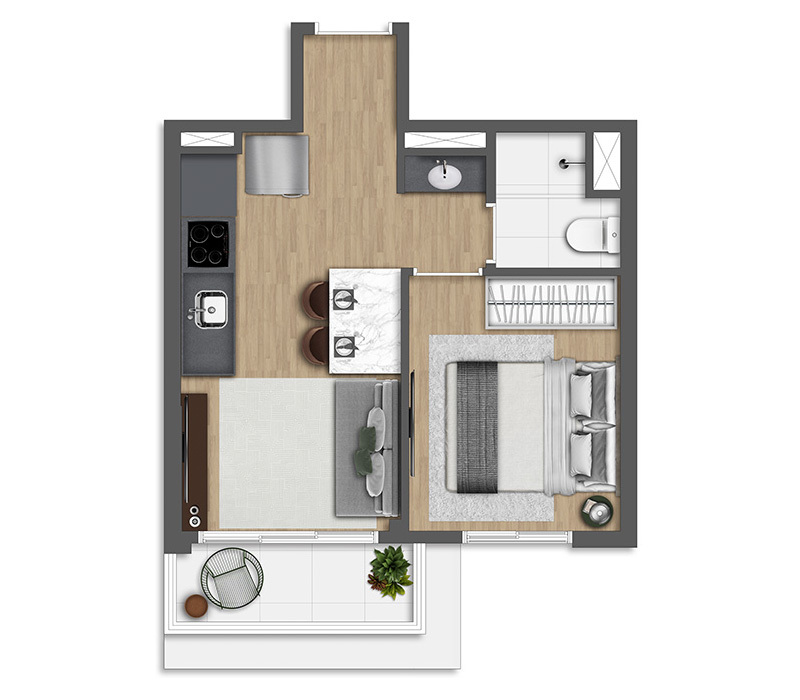 Apartamento à venda com 29m², 1 quarto sem vaga - 10