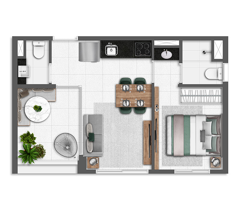 Apartamento à venda com 35m², 1 quarto sem vaga - 10