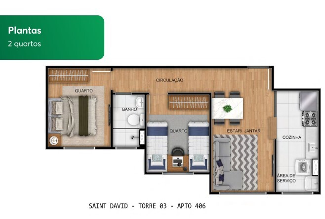 Apartamento à venda com 41m², 2 quartos sem vaga - 14