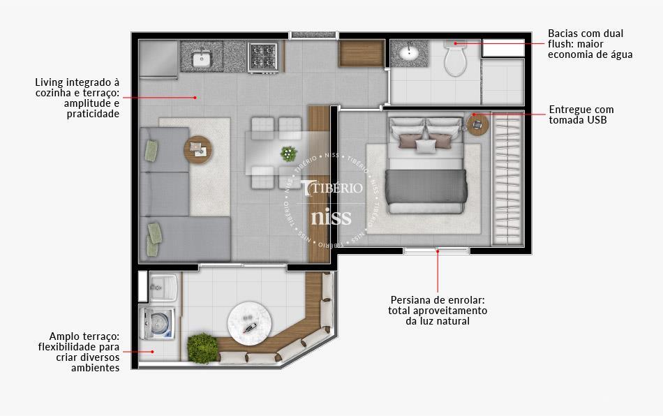 Apartamento à venda com 39m², 1 quarto sem vaga - 16