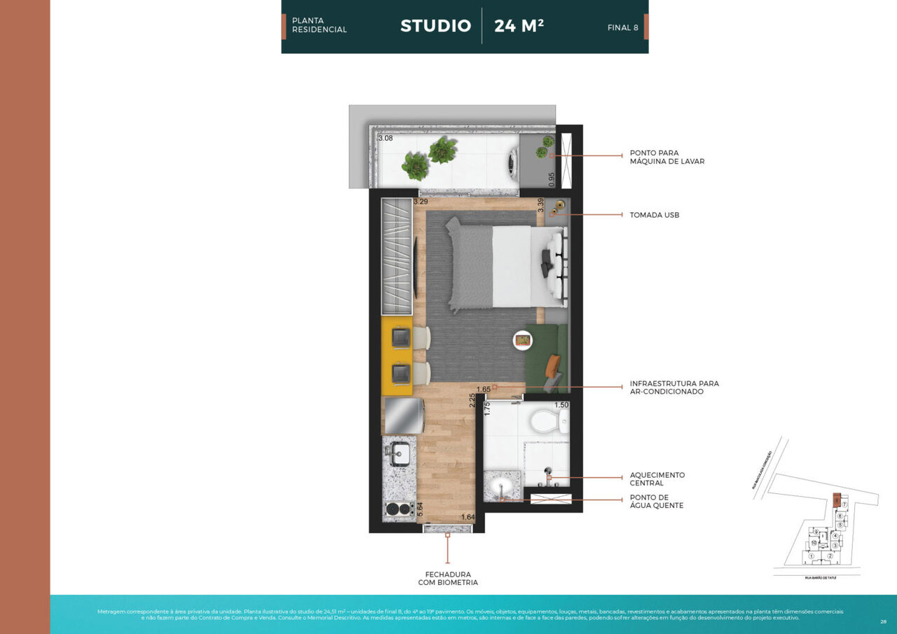 Studio à venda com 25m², 0 quartos sem vaga - 16