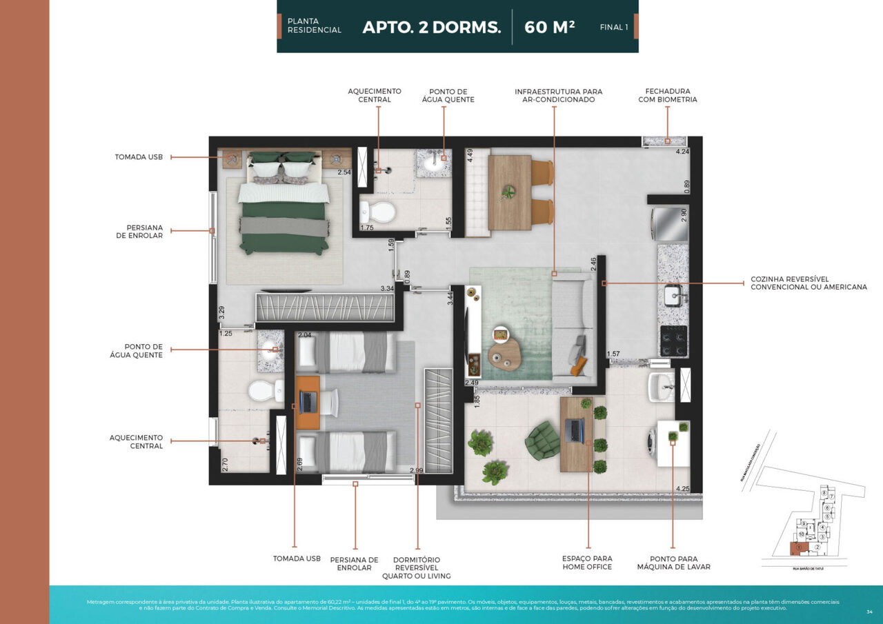 Apartamento à venda com 60m², 2 quartos com vaga - 16