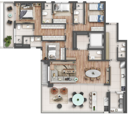 Apartamento à venda com 184m², 4 quartos com vaga - 20