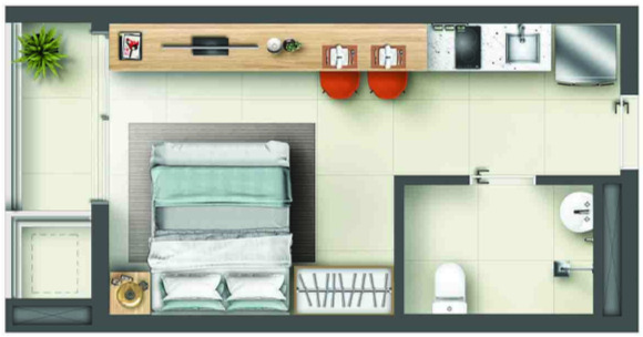 Studio à venda com 25m², 0 quartos sem vaga - 19