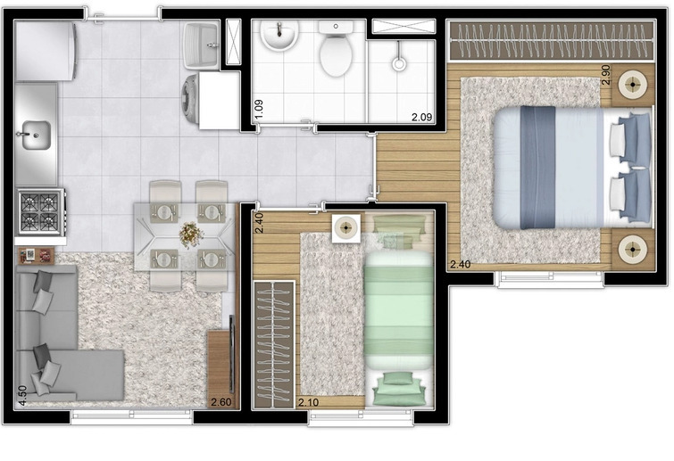 Apartamento à venda com 32m², 2 quartos sem vaga - 18