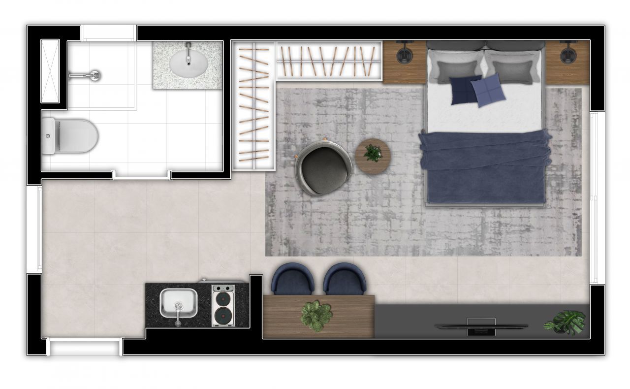 Studio à venda com 28m², 0 quartos sem vaga - 19