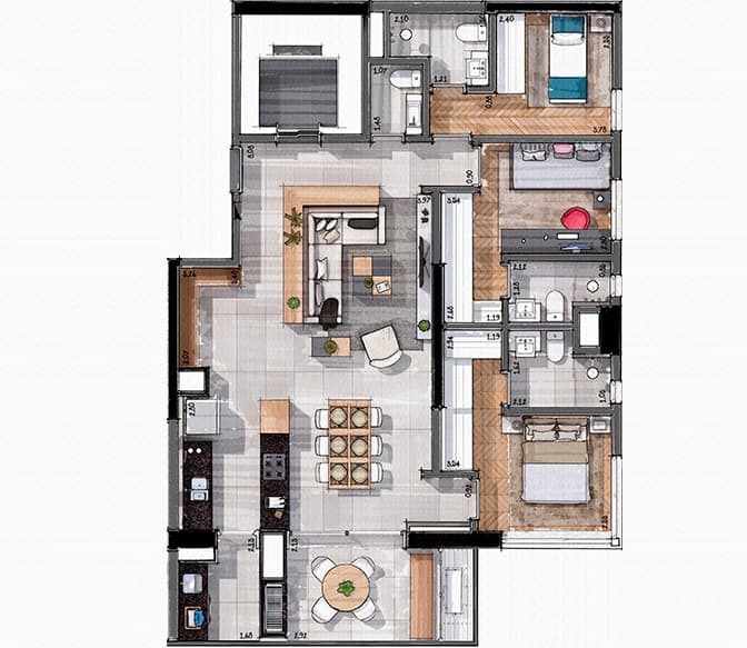 Apartamento à venda com 104m², 3 quartos com vaga - 40