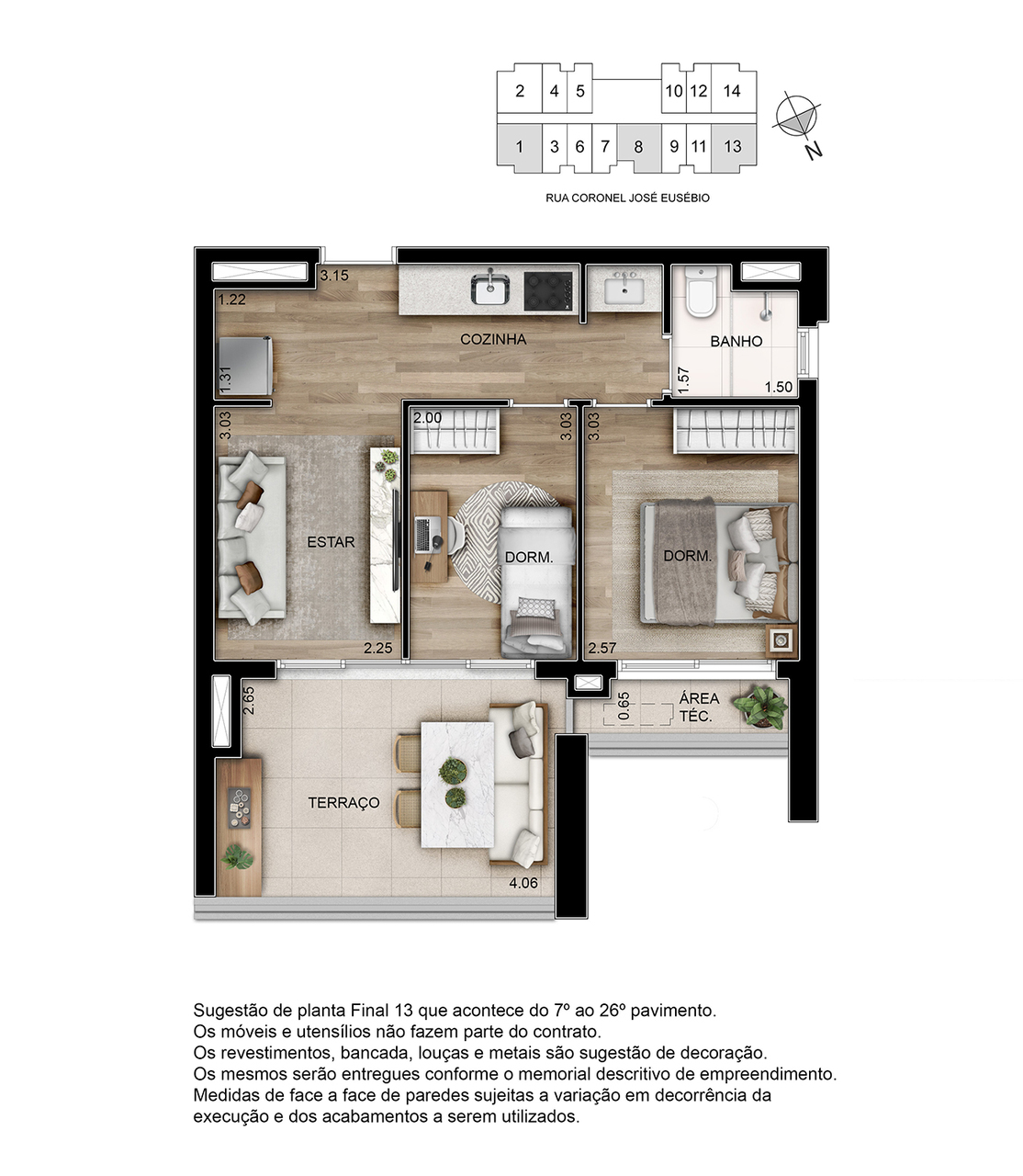 Apartamento à venda com 53m², 1 quarto com vaga - 21