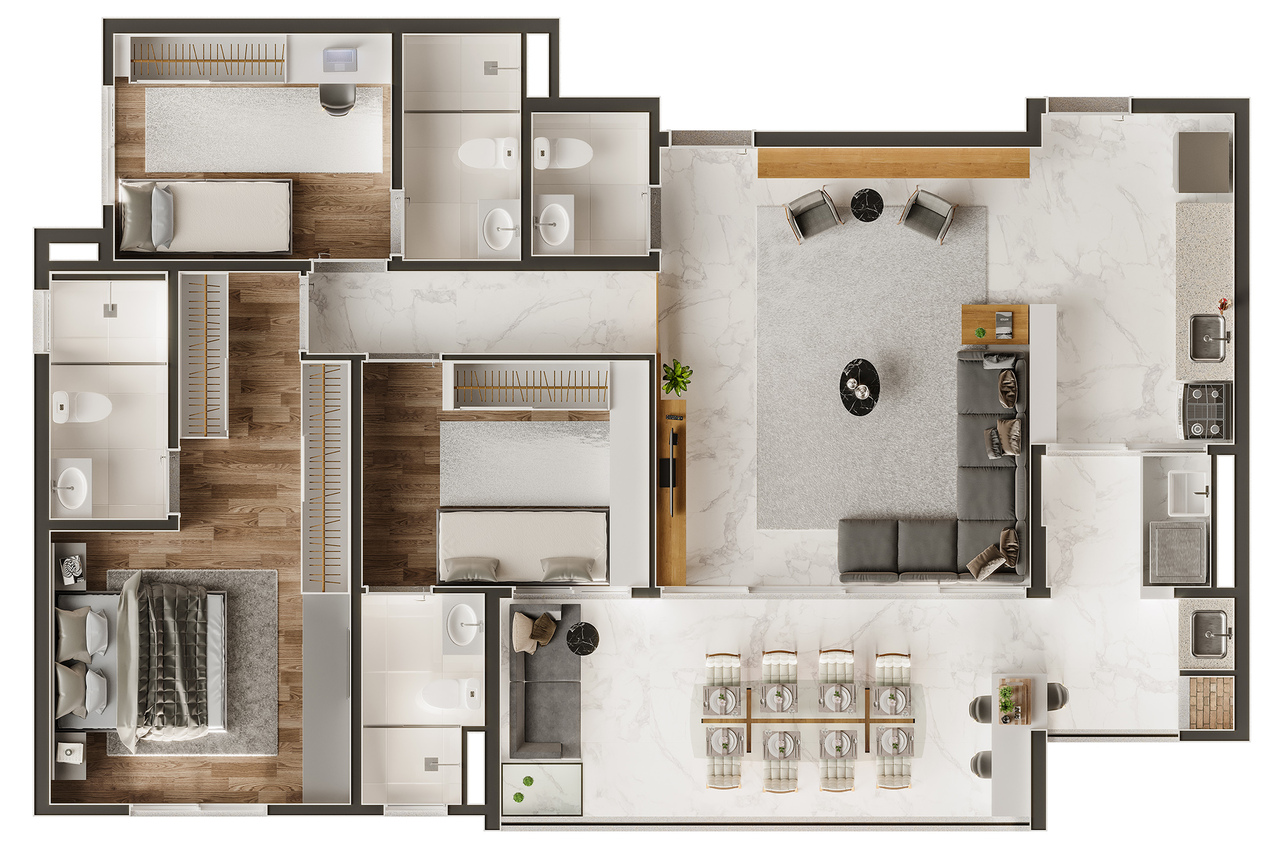 Apartamento à venda com 101m², 3 quartos com vaga - 21