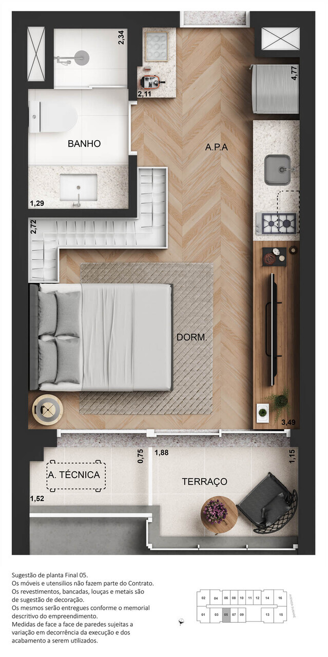 Studio à venda com 25m², 0 quartos sem vaga - 21