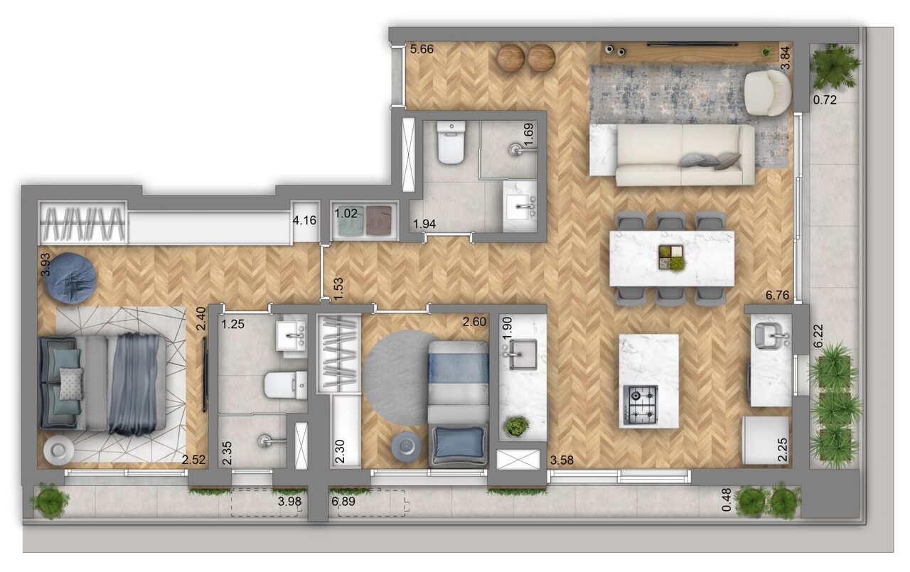 Apartamento à venda com 75m², 2 quartos com vaga - 23