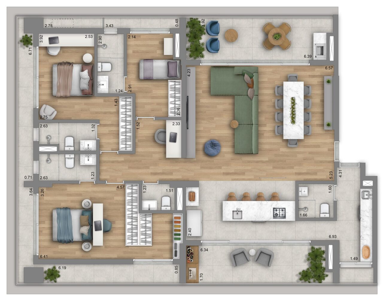 Apartamento à venda com 187m², 3 quartos com vaga - 23