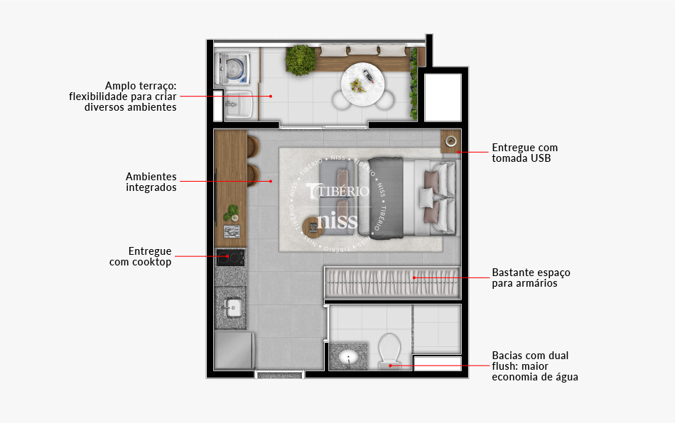 Studio à venda com 27m², 0 quartos sem vaga - 19