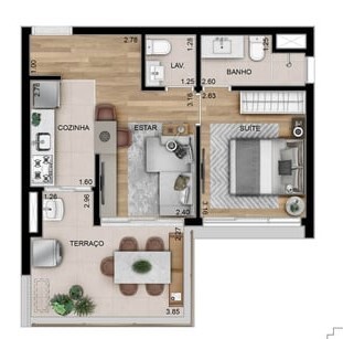 Apartamento à venda com 46m², 1 quarto com vaga - 23
