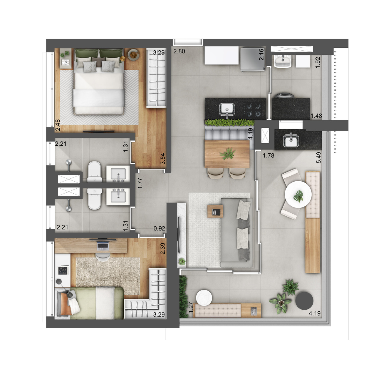 Apartamento à venda com 70m², 2 quartos com vaga - 19