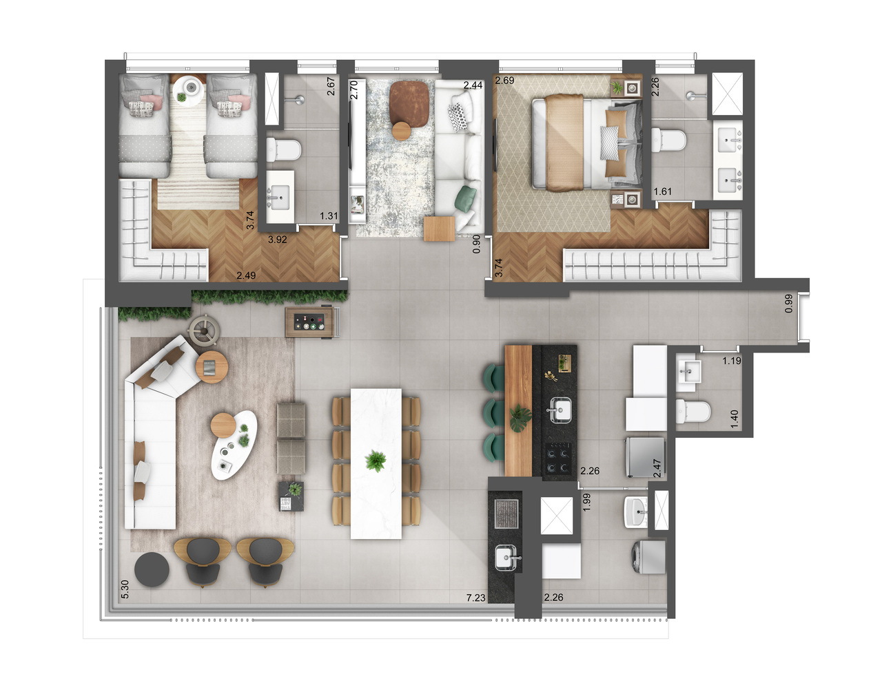 Apartamento à venda com 111m², 3 quartos com vaga - 19