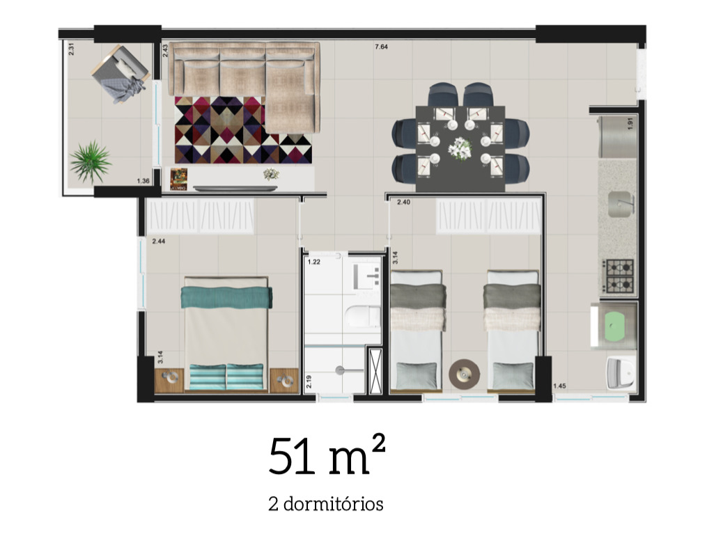 Apartamento à venda com 51m², 2 quartos com vaga - 8