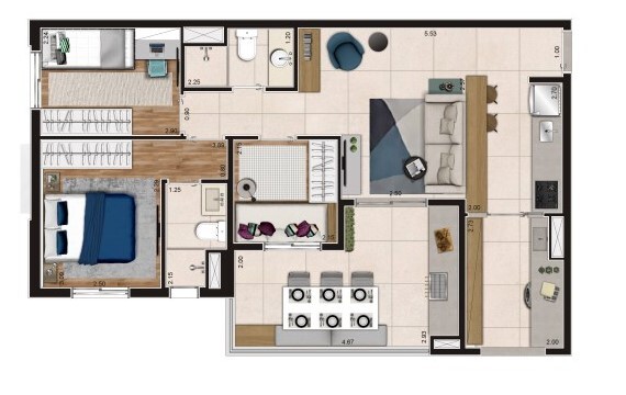 Apartamento à venda com 73m², 3 quartos com vaga - 14