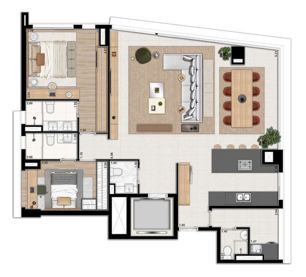 Apartamento à venda com 138m², 2 quartos com vaga - 22