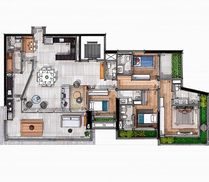 Apartamento à venda com 197m², 4 quartos com vaga - 40