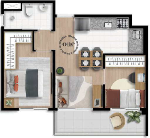 Apartamento à venda com 45m², 2 quartos com vaga - 20